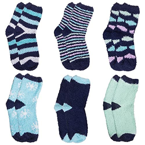 Image of Loritta 6 Pairs Womens Fuzzy Socks, Winter Warm Fluffy Slipper Socks