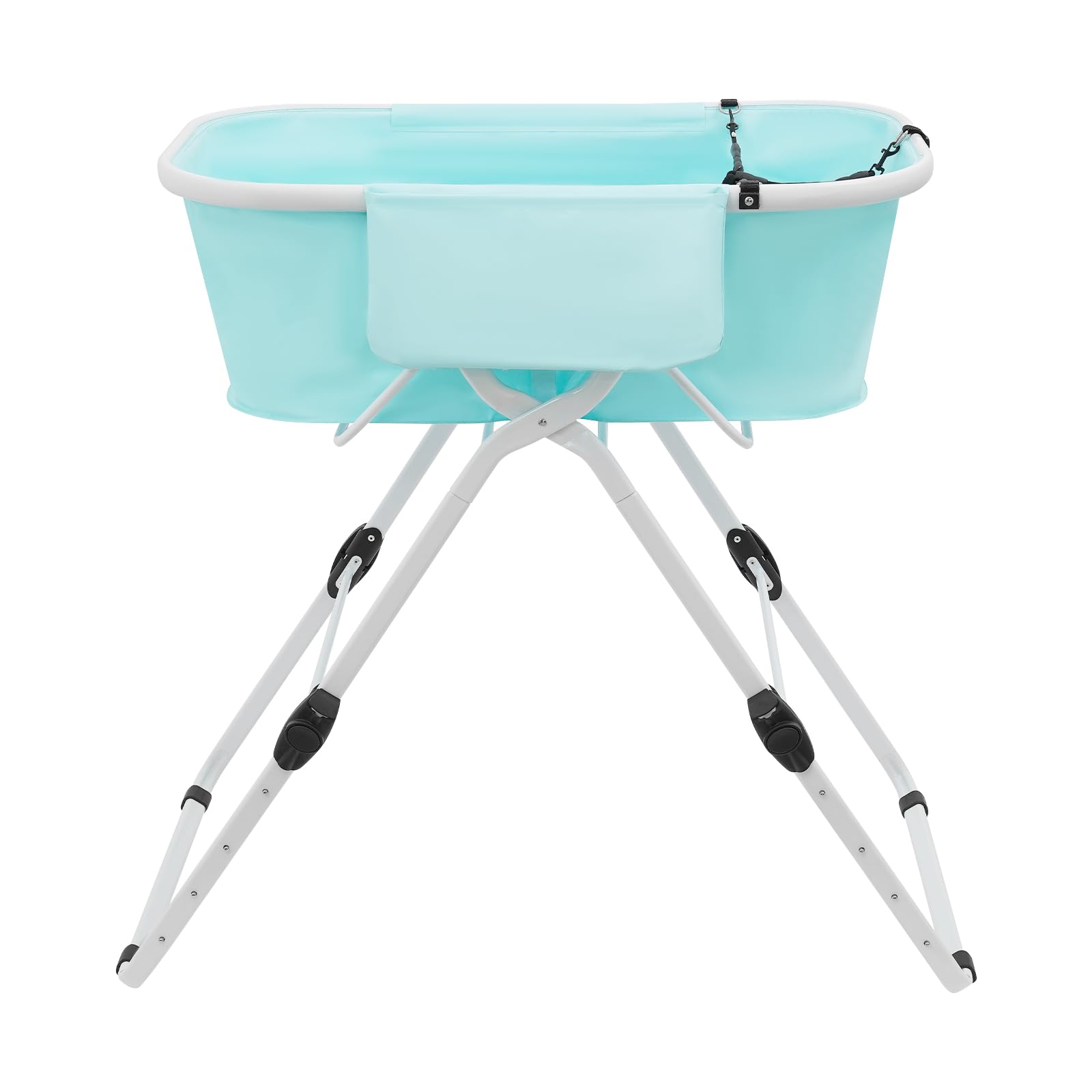 Hundebadewanne Faltbar mit Einstellbarer Höhe (70-100cm) für Zuhause und Tierpflege, Tragbare Badewanne für bis 68 kg kleine bis mittlere Hunde und Katzen Hundebad, mit Ablaufschlauch, Blau