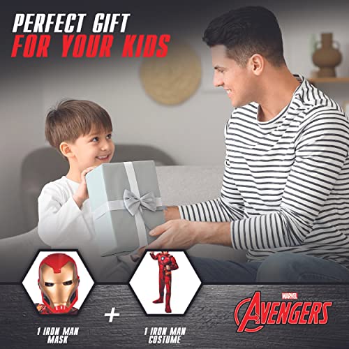 image for Jazwares Costume Play MARVEL Boys Deluxe Iron Man Costume, Kids Tony S