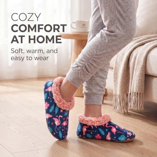Image of The Metluks Womens Slippers Indoor Soft Sole Slipper Socks | Fuzzy sherpa lining, warm winter comfort, non slip grippers, flexible feel, washable, cozy home wear