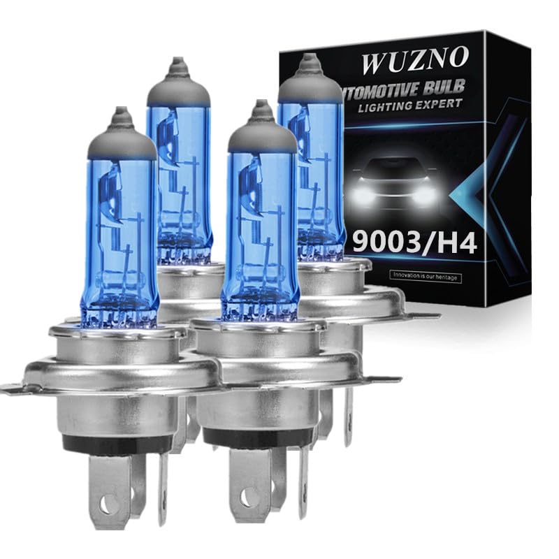 4 Pack 9003/H4 Halogen Headlight Bulb, White Light 12V 60/55w 64193 12342 P43T 5000K Headlamp Repacelment 2 Pack Long Life