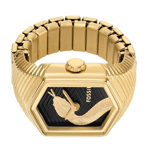 Image of Fossil Women's Watch Ring, Quartz Stainless Steel Two-Hand Ring Watch for Women
