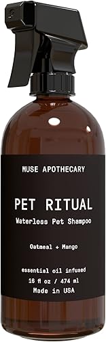 Muse Apothecary Pet Ritual Champú aromático sin agua para mascotas, champú para perros sin enjuague - Champú sin agua para gatos - Champú para