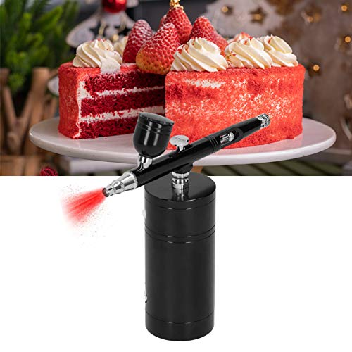 FTVOGUE Kit Aerografo Pneumatico Pistola a Spruzzo per Vernice a Singola Azione Set Spruzzatore Wireless Portatile per Decorazioni per Torte Trucco Artistico