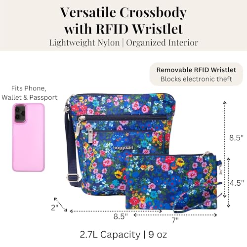 Image of Baggallini Pocket Crossbody Bags for Women 8x8 Small Lightweight Durable Water-resistant Travel Purse W /Rfid