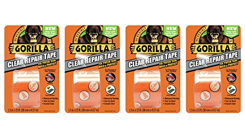 Image of Gorilla Crystal Clear Duct Tape, 1.88 inch x 5 yd, Clear, (Pack of 4)