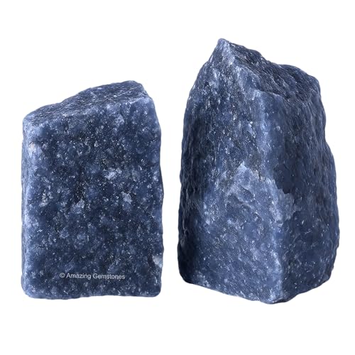 Image of Amazing Gemstone Blue Aventurine Raw Crystals and Healing Stones, Natural Rocks for Tumbling - DIY Raw Stones and Crystals, 2 Pieces