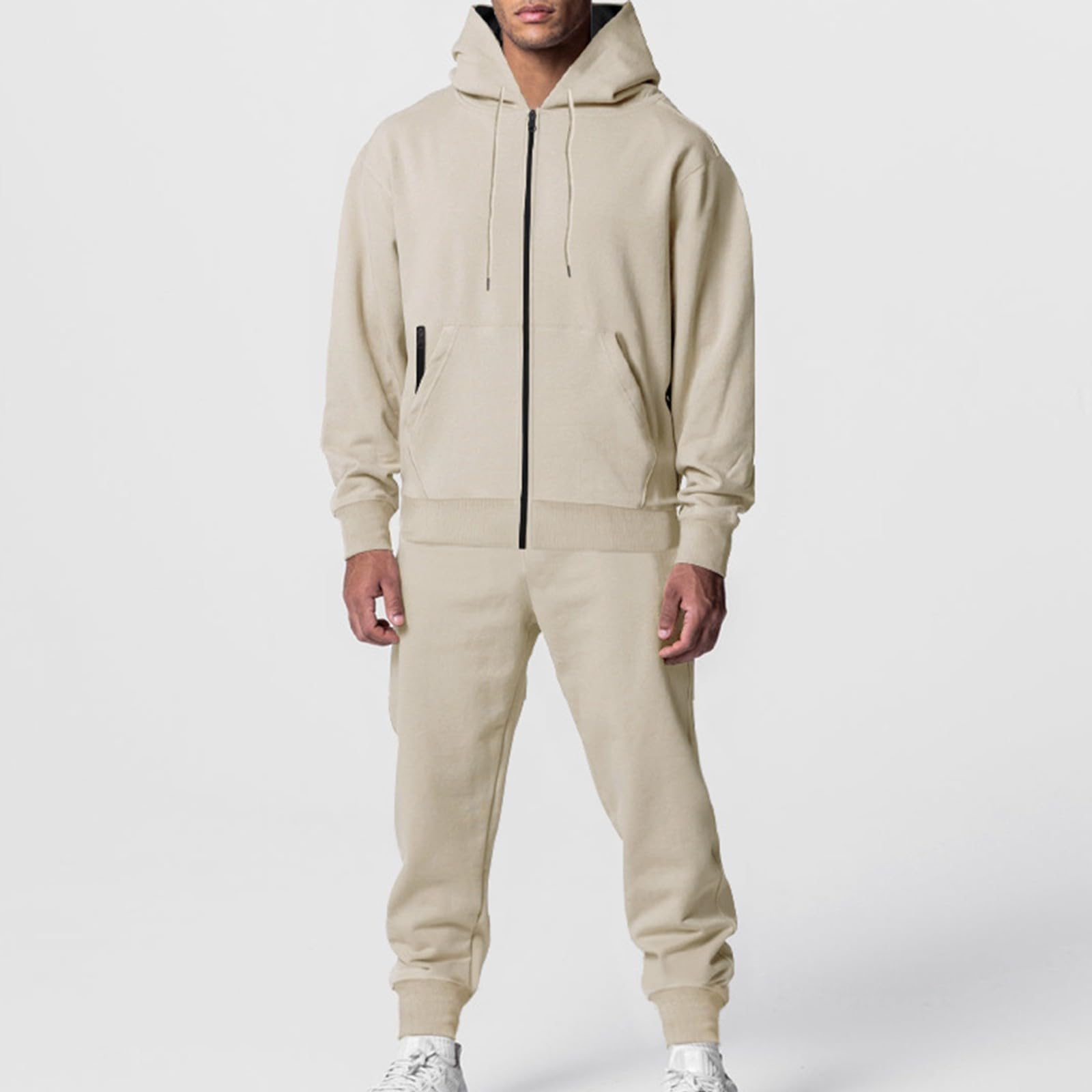 Generisch Tuta da jogging da uomo, per uomo, palestra, sportiva, per il tempo libero, per la casa, abbigliamento sportivo, con cappuccio e tasche