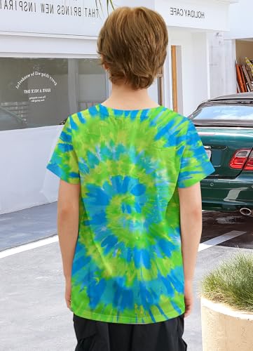 Image of Boys Tie Dye Shirt Size 4-14 Hippies Senior Rainbow Tees T Shirts for Kids | Tees T shirts for Kids