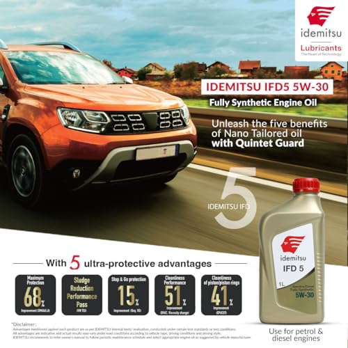 Image of Idemitsu IFD5 5W-30 Full Synthetic Engine Oil for Diesel and Petrol Cars 1L
