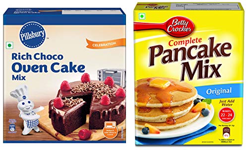 Image of Betty Crocker Pancake Mix, Original 500 Gm And Pillsbury Oven Cake Mix Moist Supreme Rich Choco, 285 Gm