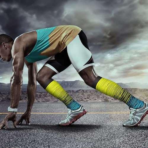 Image of QUXIANG Copper Compression Socks for Women & Men Circulation (8 Pairs) - Best for Running Athletic Cycling - 15-20 mmHg