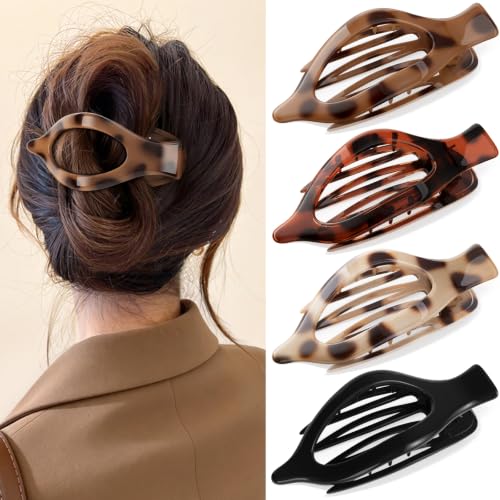 Oeusnael 4 PCS Large Flat Hair Clips for Women...