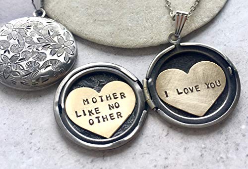 Mother like No Other locket necklace, Mothers day gift Personalized jewelry, Heart locket necklace