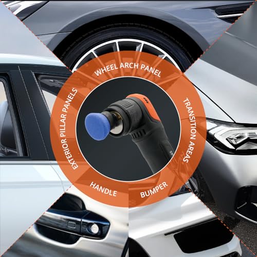 Image of SPTA Blue Mini High-Cut Foam Polishing Pad Sets, 10Pcs 1.3inch /32mm Sponge Polishing Buffing Pads, Car Foam Detail Polishing Pad Kit for Car Detail Polishing, Small Area Polishing -FF102-10