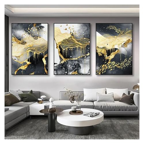 Impression de luxe dorée affiche pour salon tableau déco nature sur toile