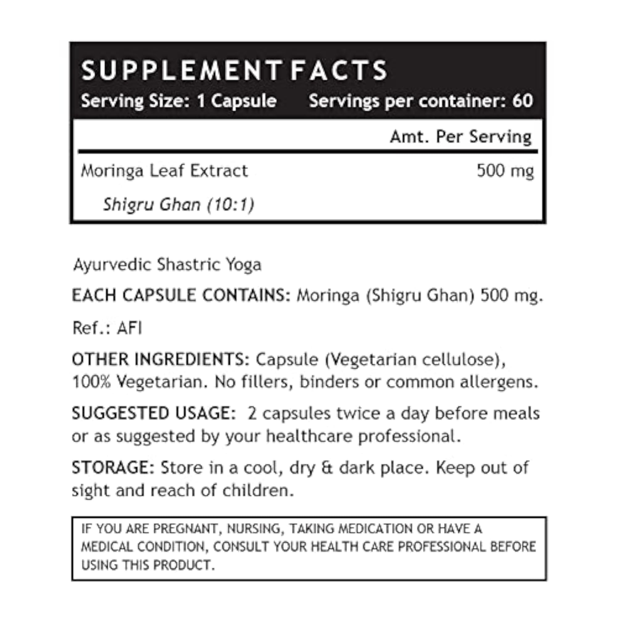 INLIFE Moringa Capsules 500mg - 60