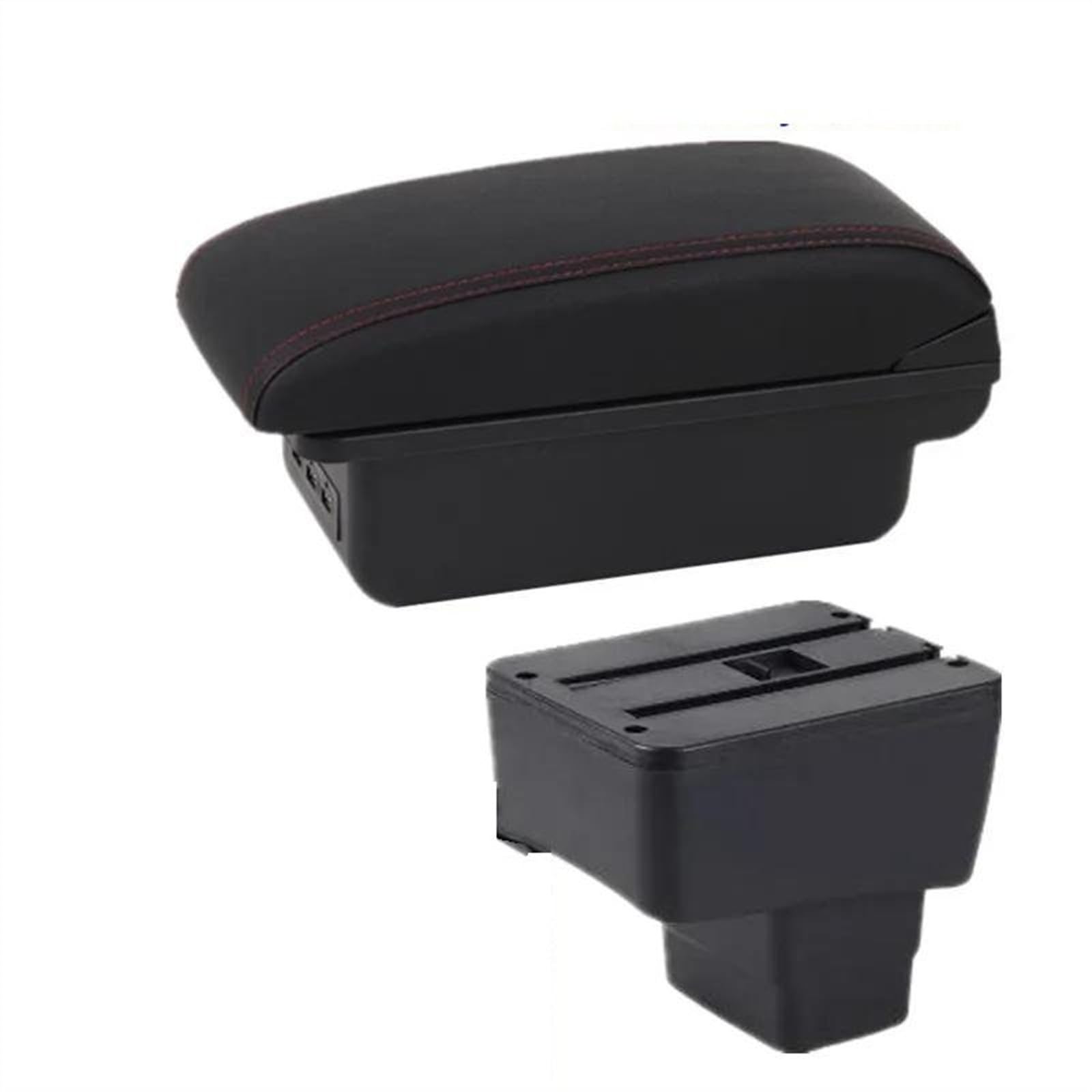 NOHEEU Armrest Box Retrofit Car Storage Dedicated Accessories For Mazda 2 For Skyactiv Version Cx3 CX-3(B2 Black red 3USB)
