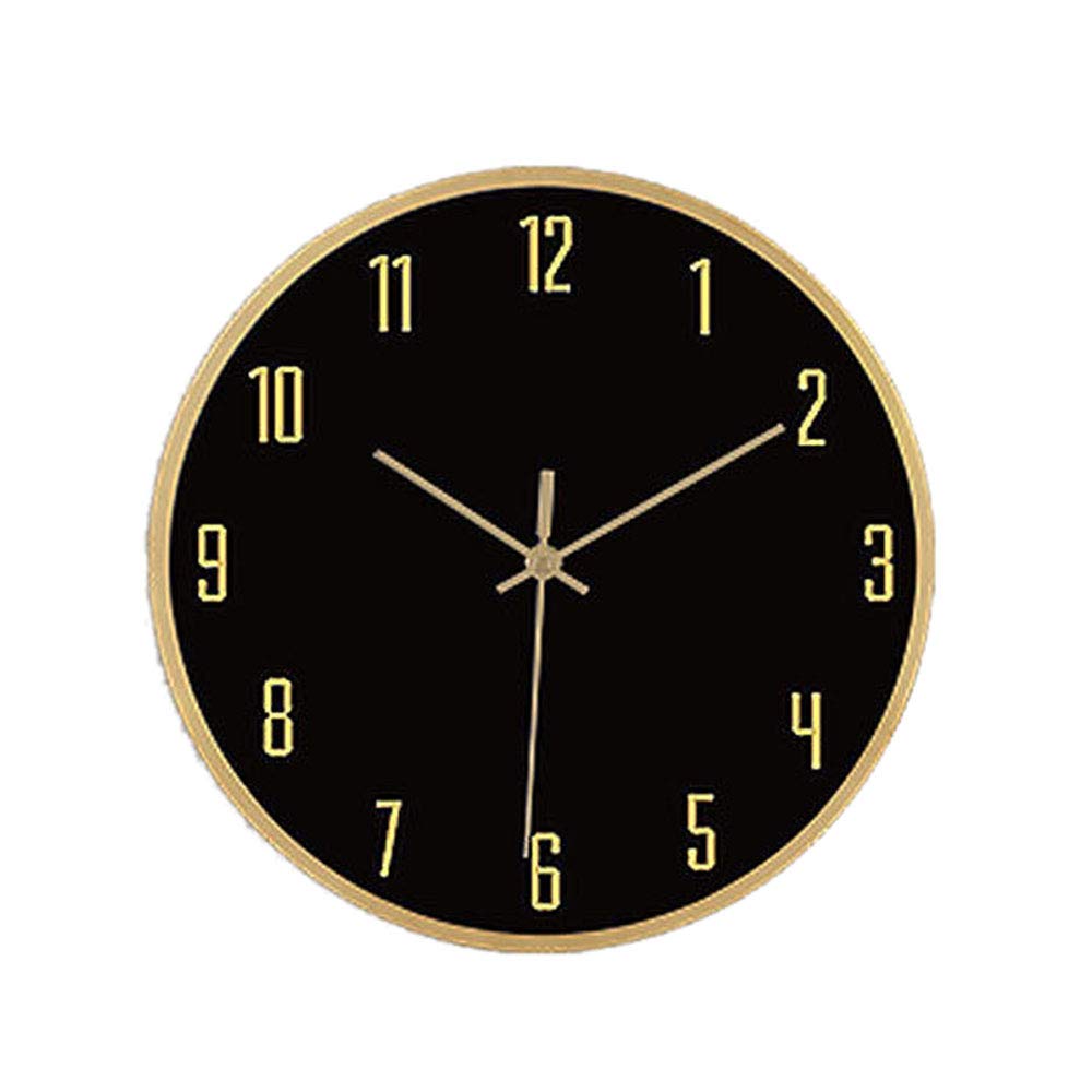 Horloge murale noire à quartz avec mécanisme silencieux de haute précision