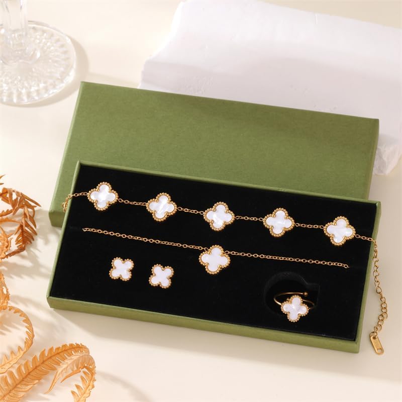 LUCKY CLOVER 18K Gold Plated Jewelry Set for Women With Gift Packaging Box, Gift for Women for Birthday, Vlentine's Day, Chiristmas, New Year, Anniversary2