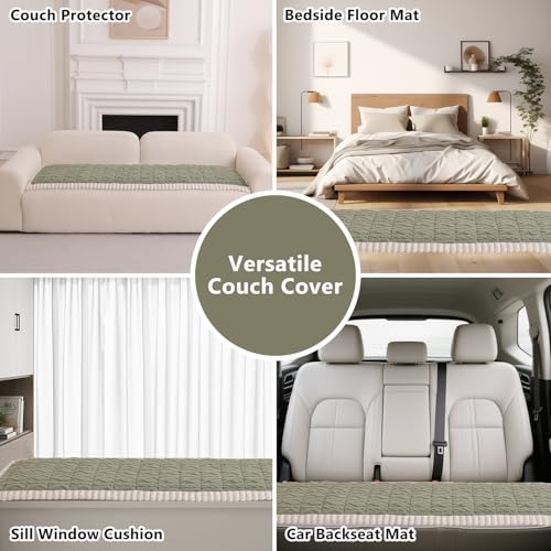 Non Slip Dog Couch Cover Green Sofa Cushion Covers Washable, 27.6"x59.1" - image 4