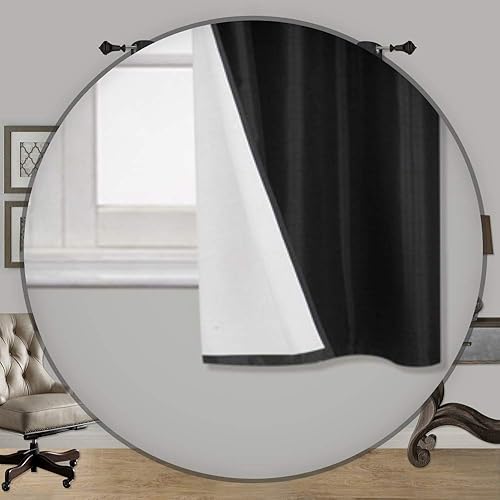 2 cortinas opacas de seda sintética para ventana, patrón sólido con ojales antiguos de bronce envejecido, tamaño Adam de 63, 84, 95 y 108 pulgadas