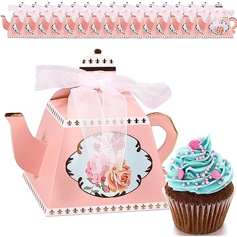 50Pcs Vintage Floral Teapot Candy Boxes Cover