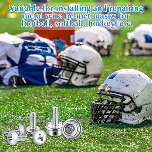 Blulu 12 Pcs Football Helmet Repair Kit Stainless Steel Helmet Mask Screw Kit with 4 Pcs 12mm Screws and 8 Pcs 10mm Screws Hockey Helmet Screws Facemask Hardware Kit for Youth Football Hockey Helmet - Thumbnail 6