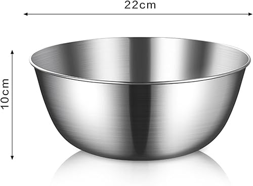 Miniatura 10 de HERCHR Cuencos para mezclar de acero inoxidable, cuencos de metal para anidar, tazón grande de acero inoxidable para servir, mezclar, hornear (11.0