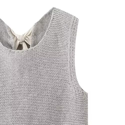 Image of Yuemengxuan Sweater Vest for Women Fall Knit Crop Cardigan Vest Bow Tie Back Sweater Vest Tank Tops Streetwear