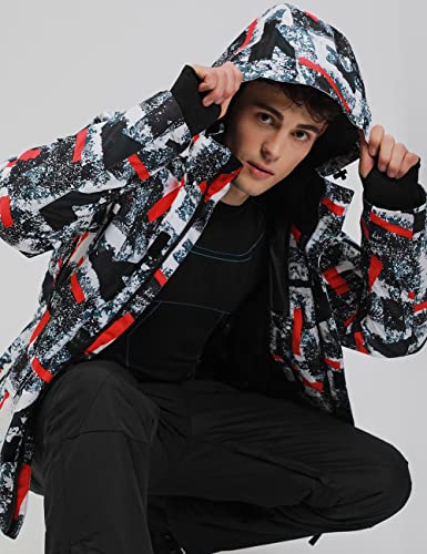 Yeefine Men's Ski Suit Waterproof Snow Suits Two Piece Snowboard Jacket And Pants Set Outdoor Windproof Snowsuit Winter Warm Snow Coats(Hbt+Black, M) #TOP4