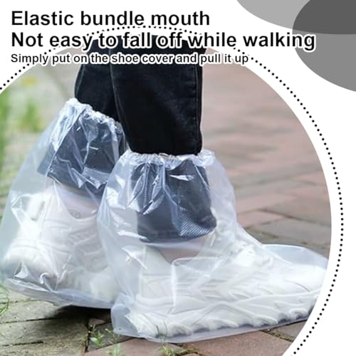 8 Paar Einweg-Schuhüberzieher, Wasserdichte Überschuhe für Erwachsene– Ideal für Regen, Outdoor, Camping und Hausarbeit