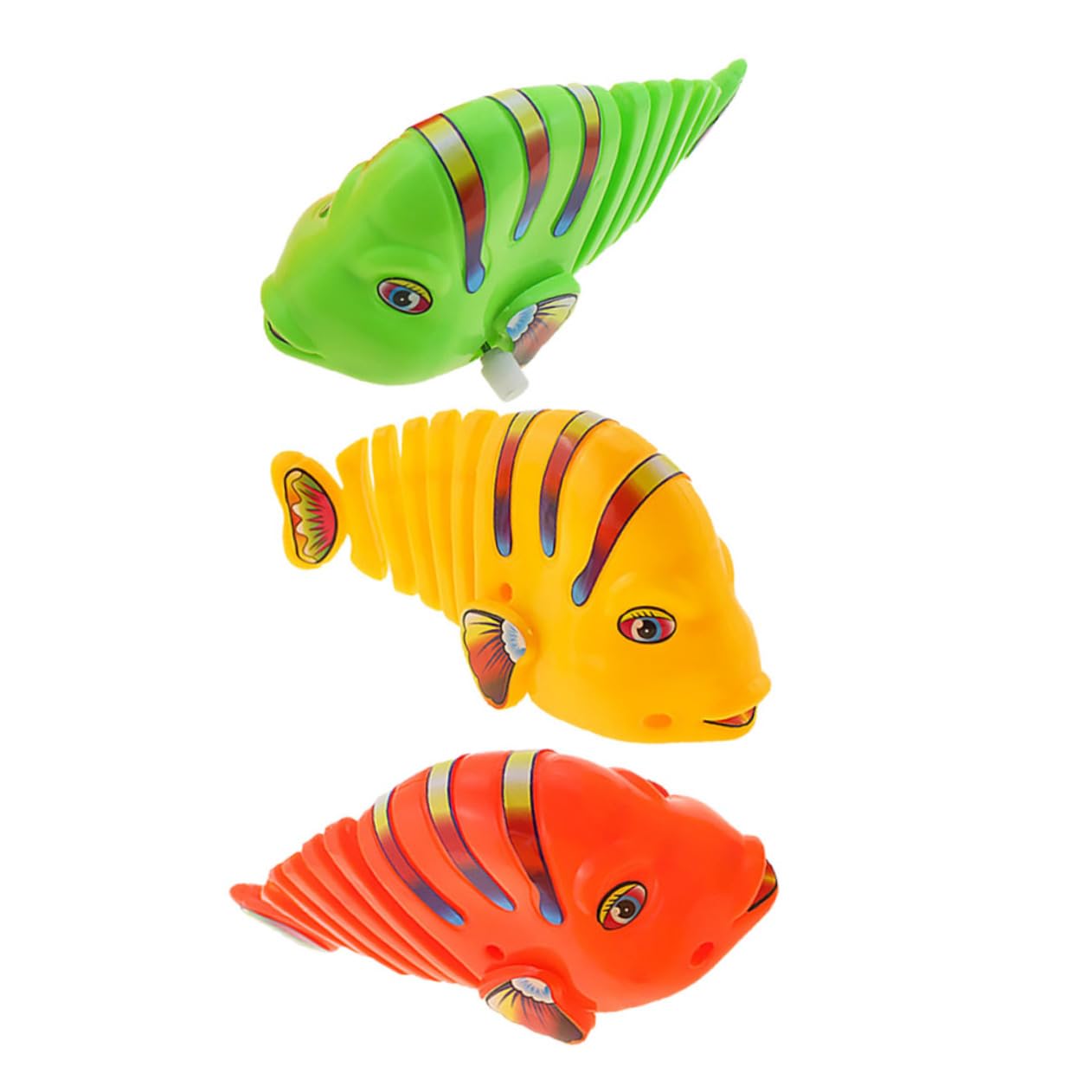 WOONEKY 3Pcs Cartoon Wind Up Fish Fun Swinging Action Bath for Engaging Robot Fish Playset Safe Material for Fine Motor Skill Development