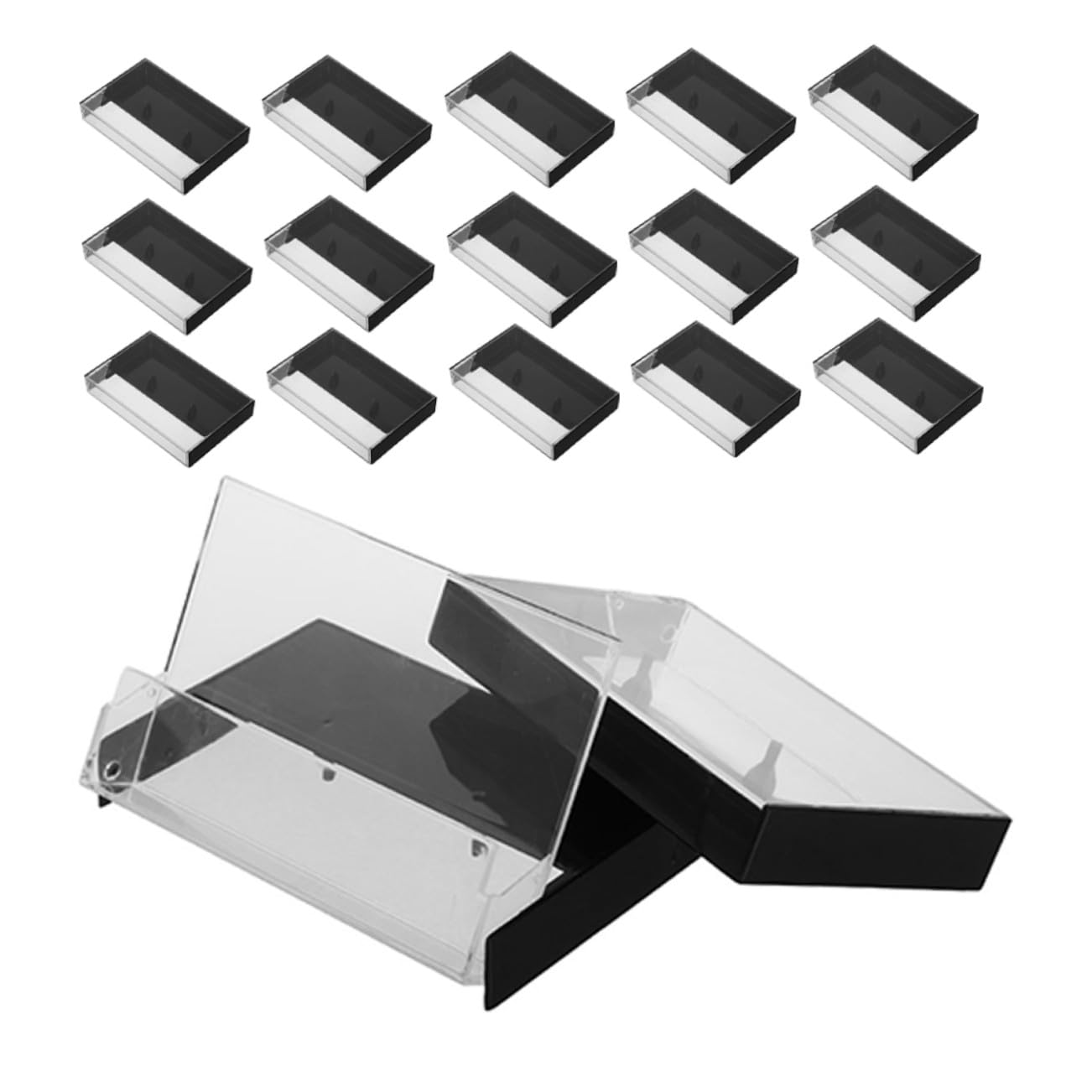 Boîte de rangement cassettes audio vintage Healvian en plastique noir x20