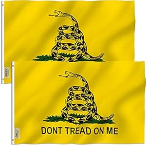 ANLEY Pack of 2 Fly Breeze 3×5 Foot (90×150 cm) Don’t Tread On Me Gadsden Flag – Levendige kleuren en UV vervagend…