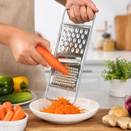 Image of Stainless Steel Flat Grater with 3 Grating Surfaces