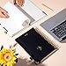 FLYING EAGLE Leather Spiral Notebooks for Work 5 Subject Notebook College Ruled with Dividers Pen, 360 Pages B5 Hardcover Lined Journals for Women Men Writing,Black