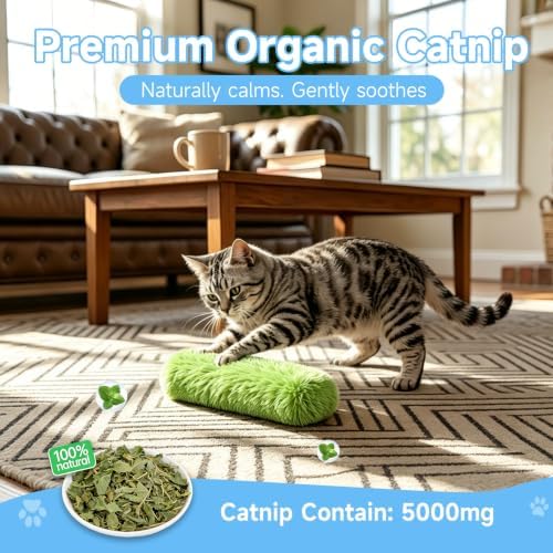 WOUSEDO Cat Toys Pillows 3 Pack, Interactive Kicker Toy with Catnip - 3