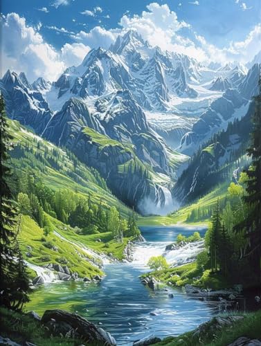 Diamond Painting paysage prairie 5D complet avec kit broderie diamant 60x80cm