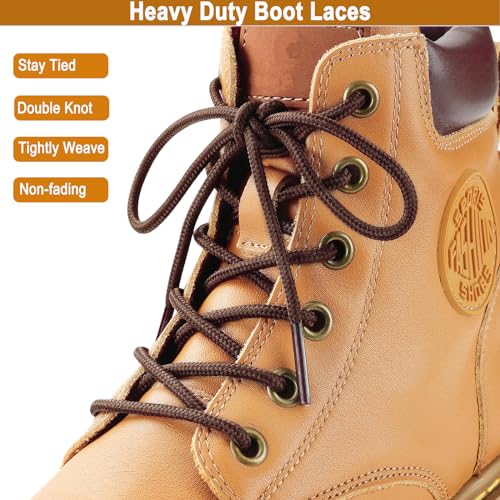 Handshop 2 Pairs Round Boots Shoelaces 3.5 Mm Athletic Replacement Shoe Laces 30-63 Inch Shoestrings For Running Sporting Walking Brown 137 thumb #1