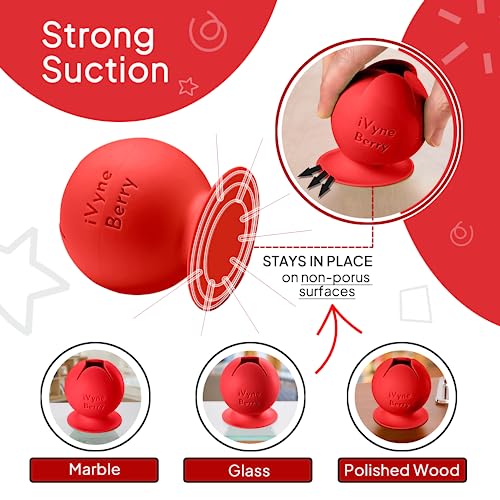 iVyne Berry Suctioned Vinyl Weeding Scrap Collector & Holder for Weeding Tools for Vinyl - Red