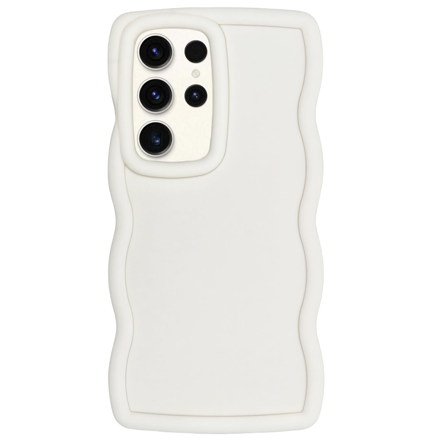 WOGROO Slim Fit Case for Samsung Galaxy S23 Ultra, Wave Frame, Cute Soft TPU Thin Protective Phone Cover for Women, Creamy...