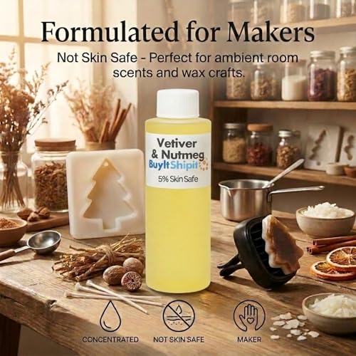 Image of Buyitshipit - Vetiver-Nutmeg Fragrance Oil - Perfect for Adding Aroma to Freshies, Candles, Wax Melts, and Diffusers