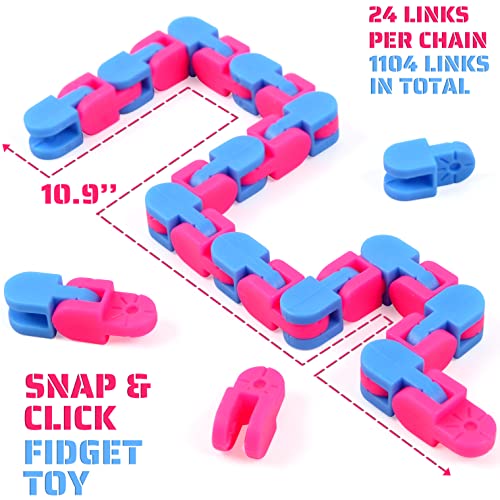 Lorspock 46-Pack 24 Links Wacky Tracks Toys, Puzzle Toy, Snap and Click Snake Click Sensory Toys,Bulk Fidget Toy Party Bag Fillers - Image 2