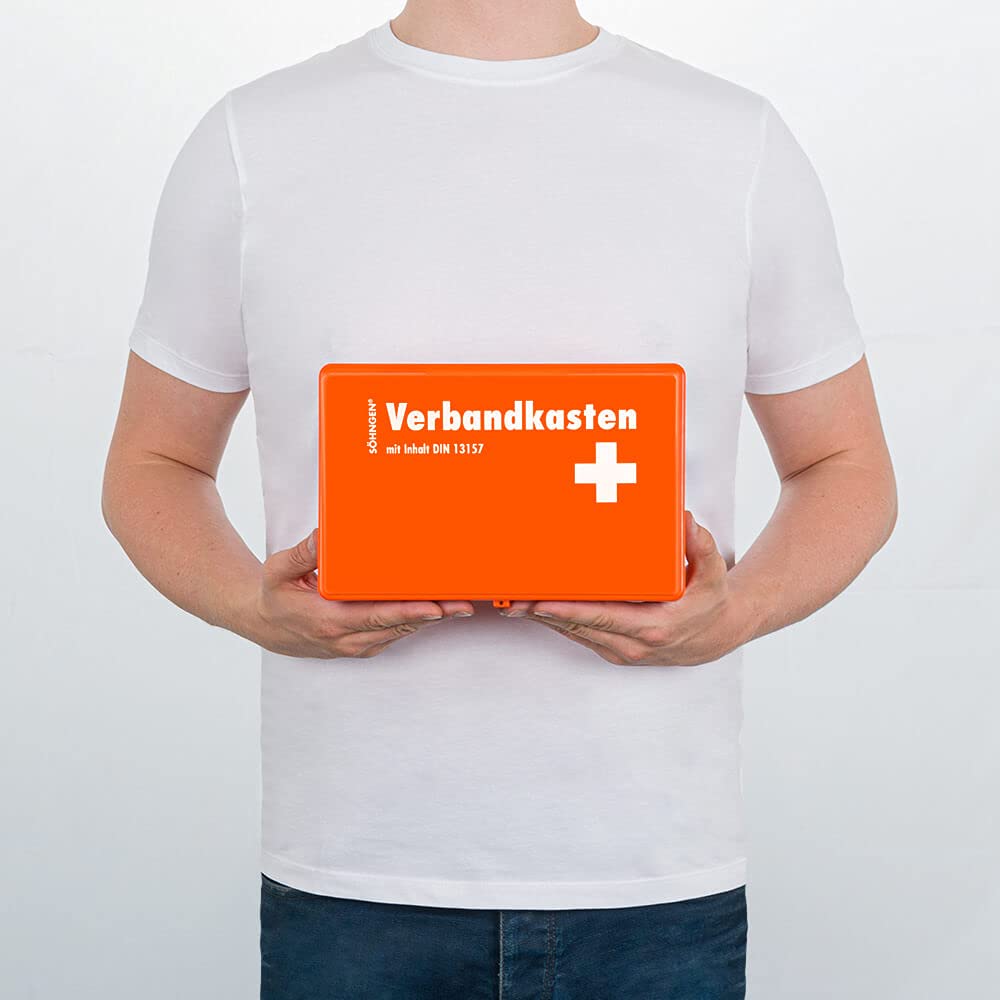 SÖHNGEN BIGPACK 10 x Verbandkasten Kiel, orange, DIN 13157 aus Kunststoff, Art.-Nr. 3003045 | Verbandskasten | Notfallkoffer | Erste Hilfe Kasten