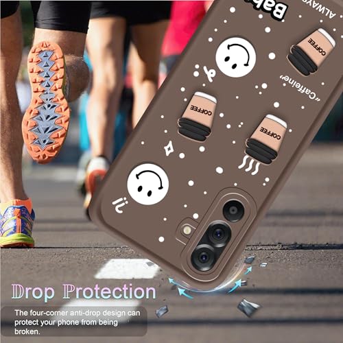 Image of amazon basics Back Case Cover Compatible for Samsung Galaxy M36 5G | Cute Fun Cartoon 3D Ball | Coffee Silicone Case | Camera Protection | Body Protection | Shock Proof | Color Brown