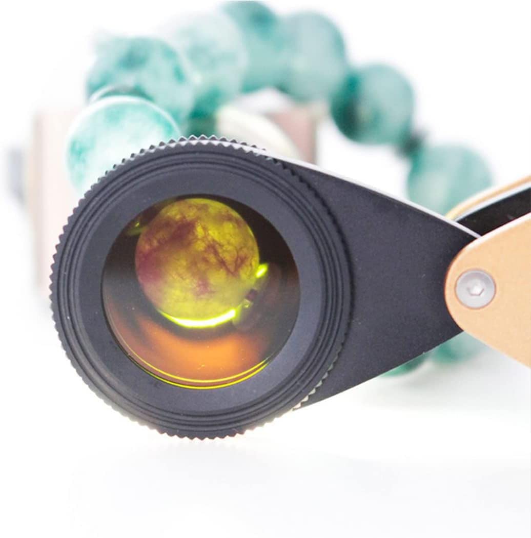30-fache Vergrößerung, Mini-Schmucklupe, Faltbare Taschenlupe mit LED und violettem Licht, beleuchtete Juwelierlupe zum Löten, Inspektion, Münzen, gelbe Brillen charitable