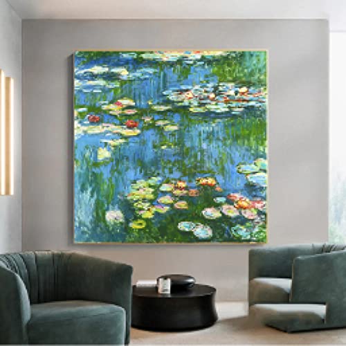Art affiche Nénuphars Claude Monet gravures murales impressionnistes salon 40x40cm