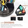 PUZZLE EZ Black Rotating Desk Organizer Lazy Susan Caddies for Home School Office Supplies, Pens, Markers and Art Supplies for Classroom #2