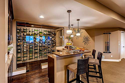 VintageView Wall Series (8 Ft) - 72 Bottle Wall Mounted Wine Bottle Rack Kit (Brushed Nickel) Stylish Modern Wine Storage with Label Forward Design - Thumbnail 6